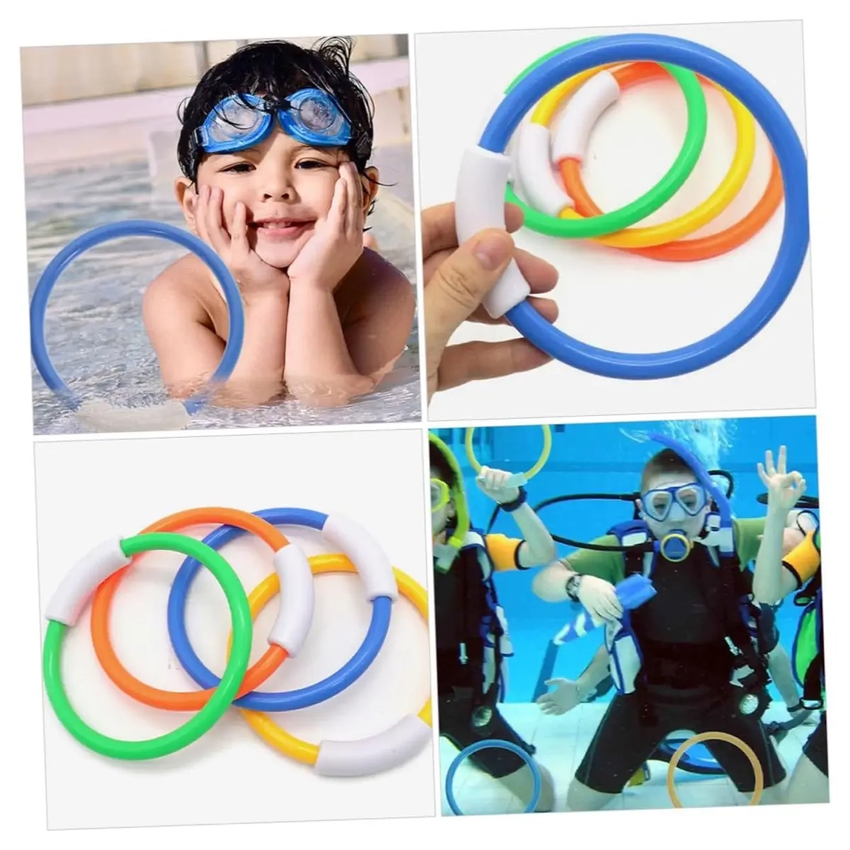 Diving Ring Toys - 4pcs Multi Colour