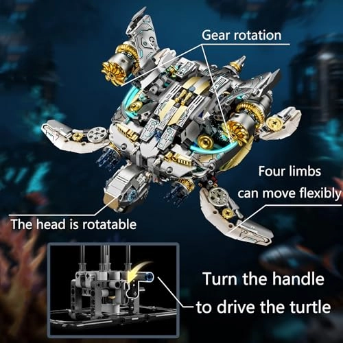Mechanical Sea Turtle Building Set - 1277 pcs