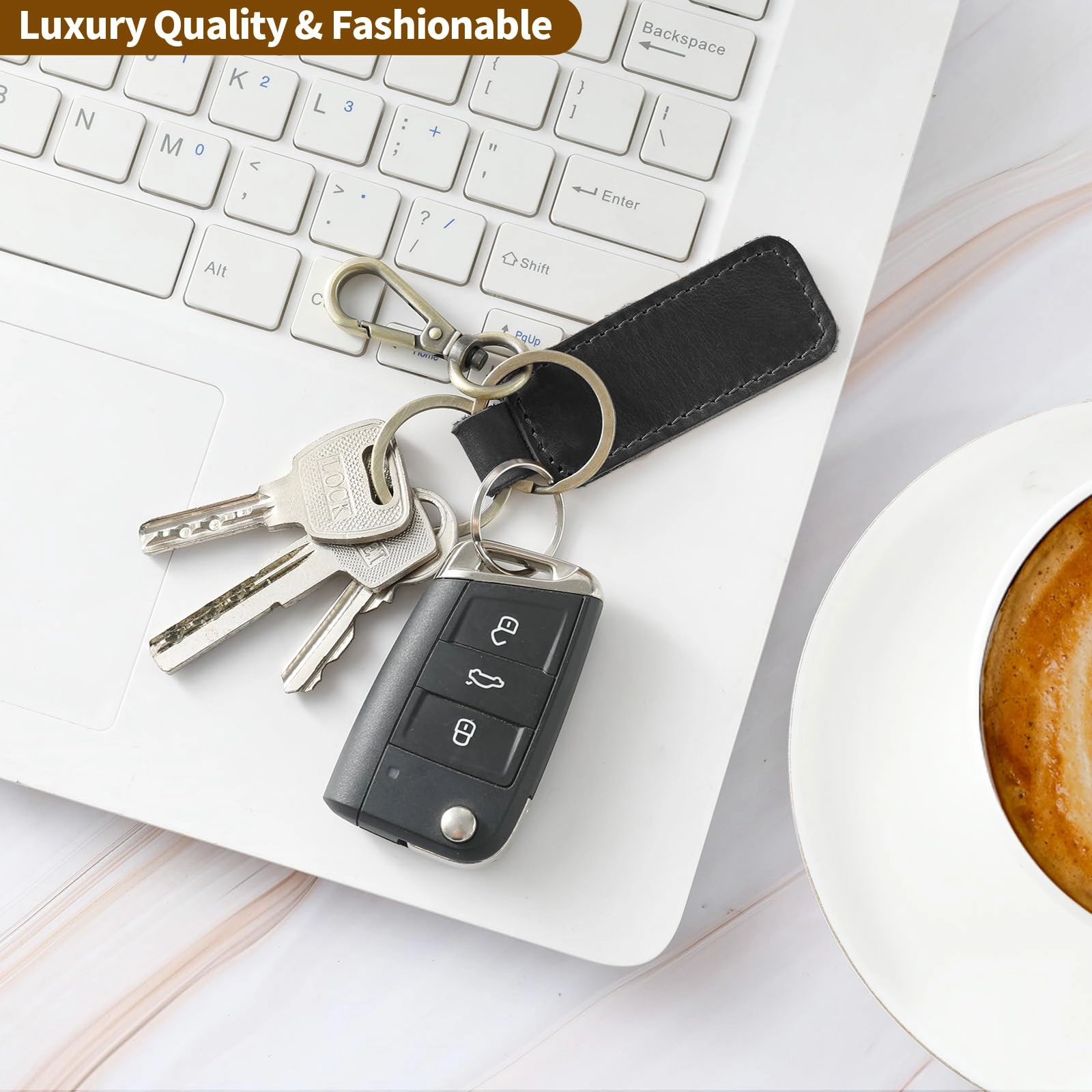 Leather Keychain - Car