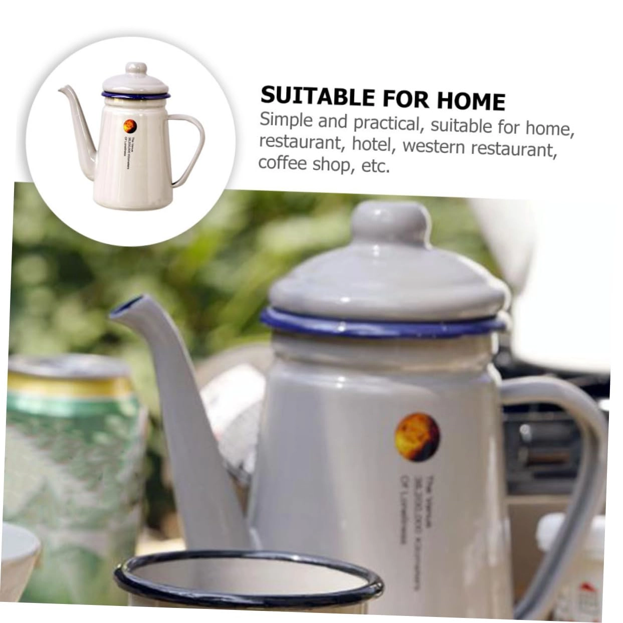 Tea Kettles - 1 x Enamel Kettle 1100ml
