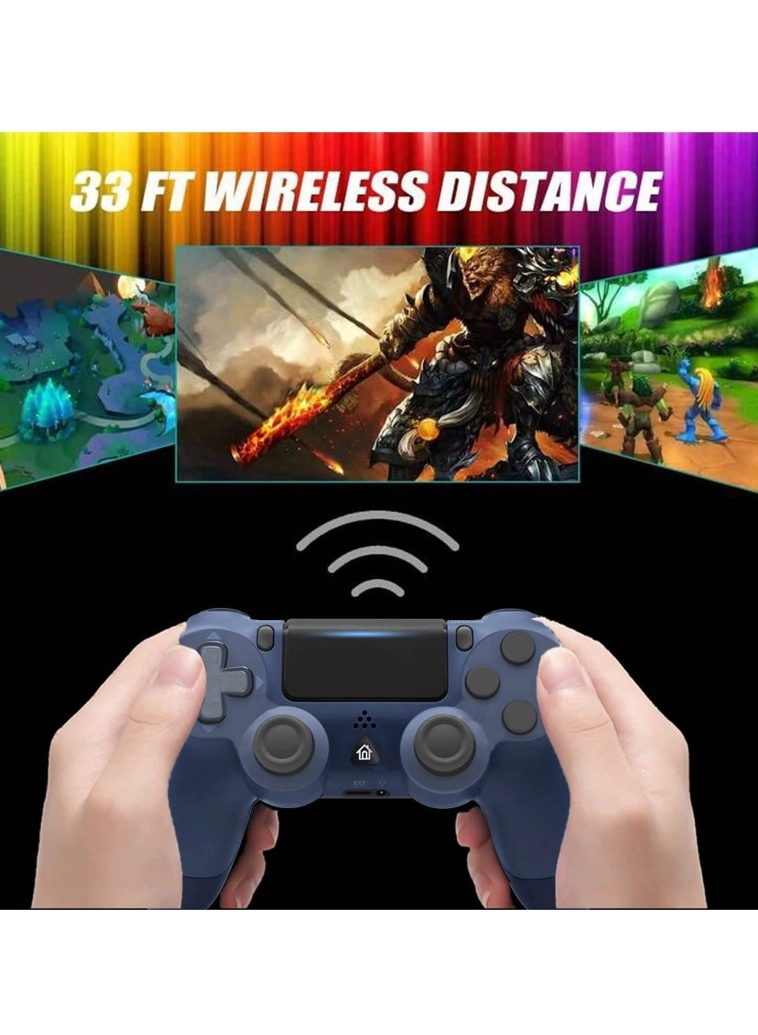 Wireless Remote Controller - Dark blue + Light blue PS4 PC Android