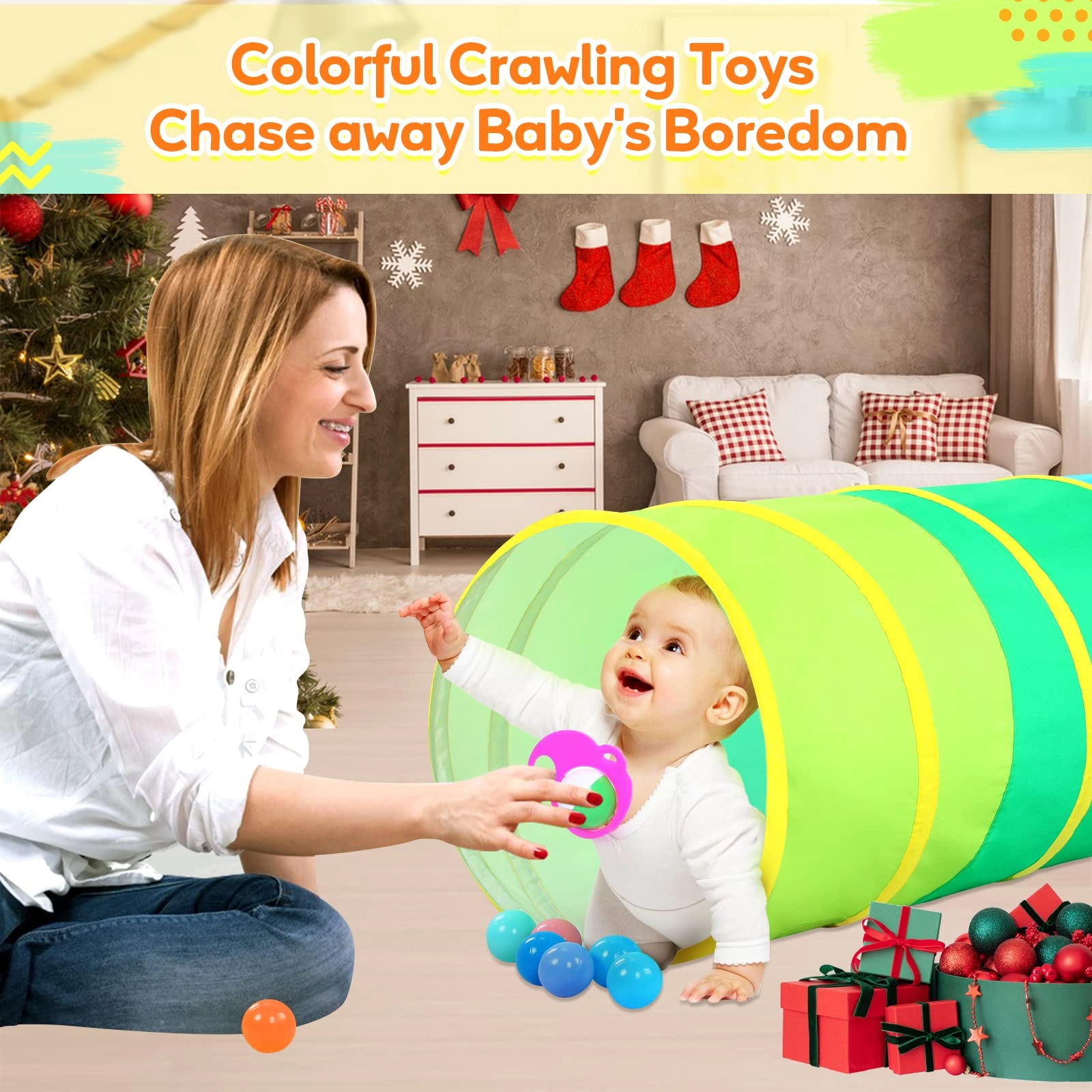 Kids Play Tunnel - Colorful Pop Up Rainbow