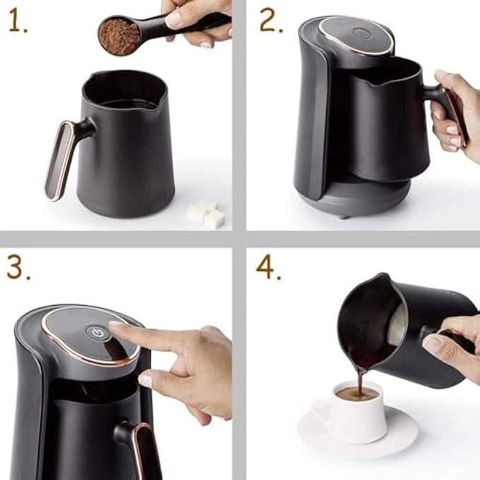 Automatic Turkish Coffee Maker - 5 Cups Cordless