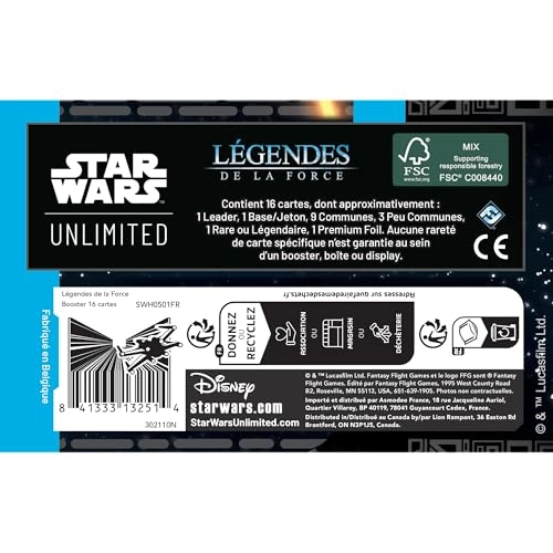 Star Wars: Unlimited - Legends of the Force - Booster - 16 Cards (French)