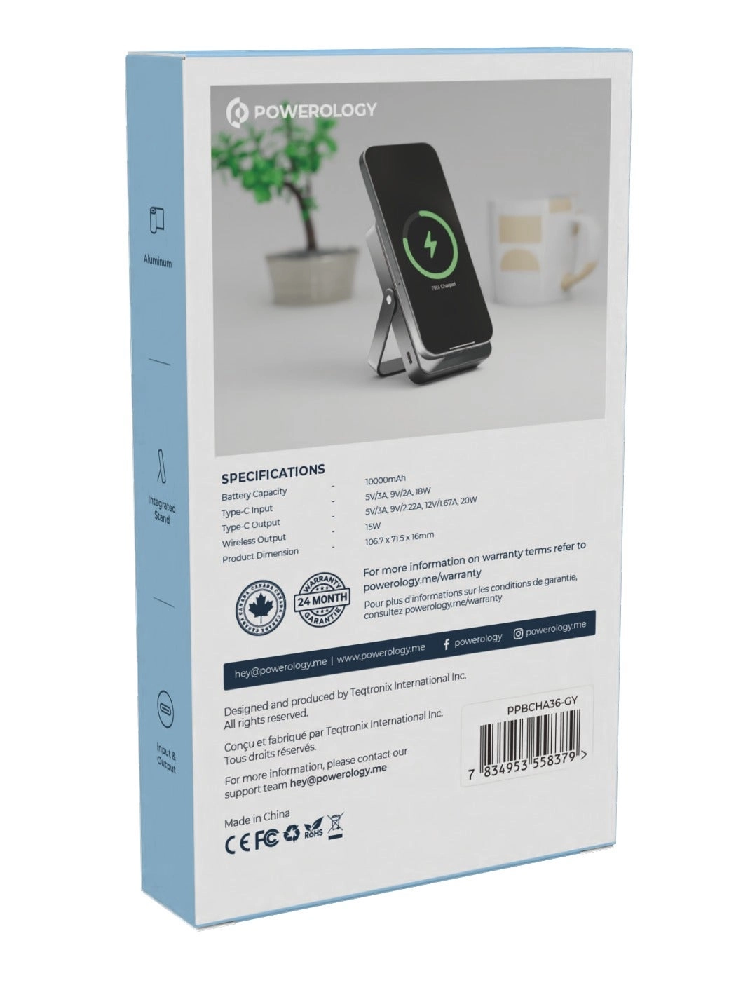 PPBCHA36-GY - 10000 mAh 20 W Fast-Charging