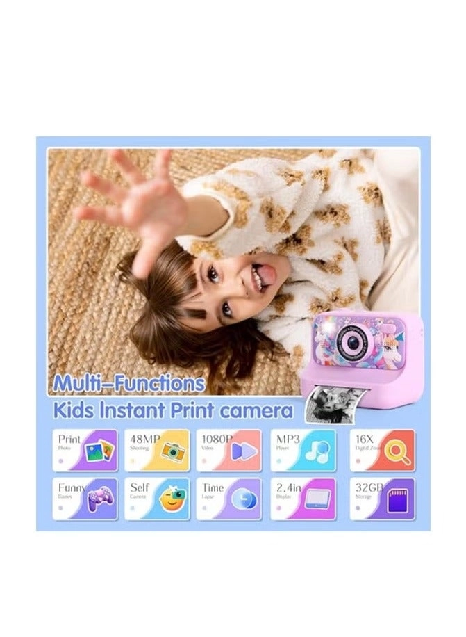 Kids Instant Print Camera - 1080P HD Thermal Printer