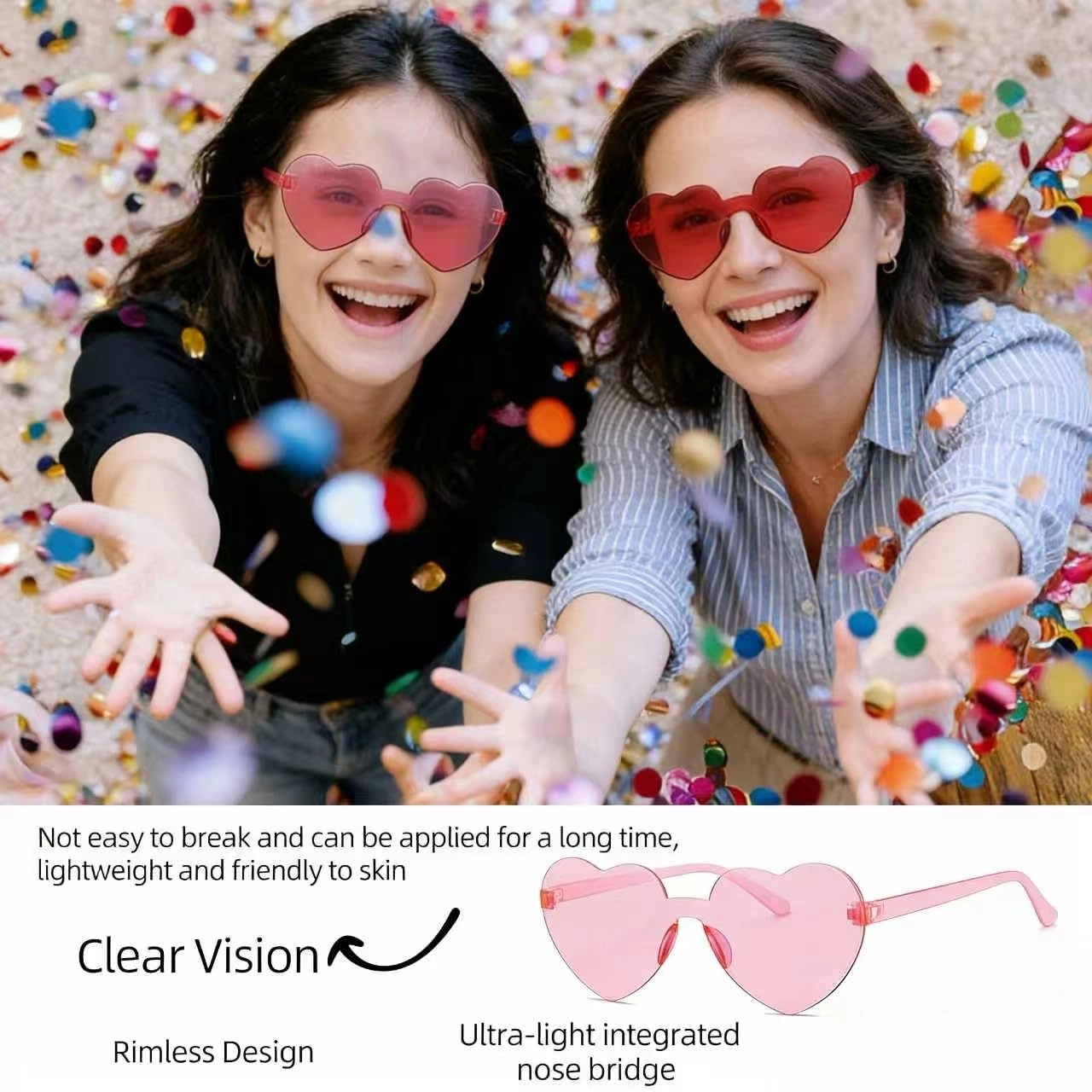 Heart Sunglasses - Transparent Pack
