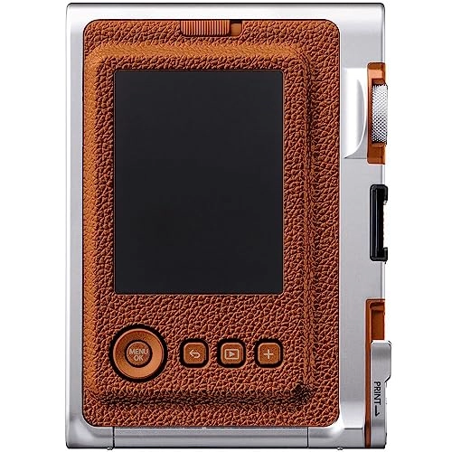 Instax Mini EVO - Brown + Instax Mini Instant Film Sheets - 60 Sheets + microSD Memory Card - 32GB + Small Padded Carrying Case + SD Card Reader + Microfiber Cleaning Cloth