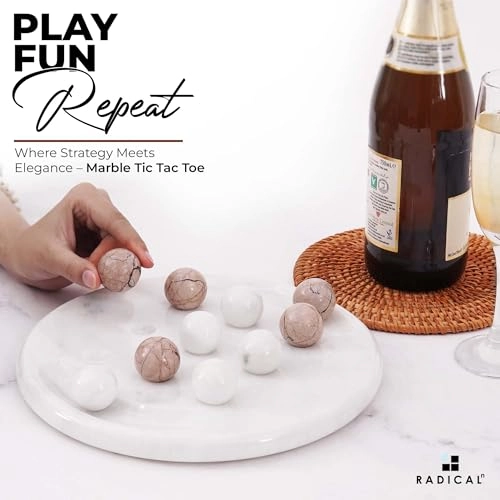 tic_tac_toe - Marble Handmade Red and Coral