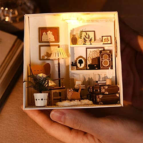 Miniature Wooden Dollhouse Furniture Kit - Creative Room 1:24