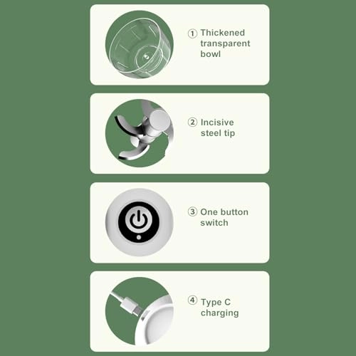 Mini Electric Garlic Chopper - 250ml USB Rechargeable