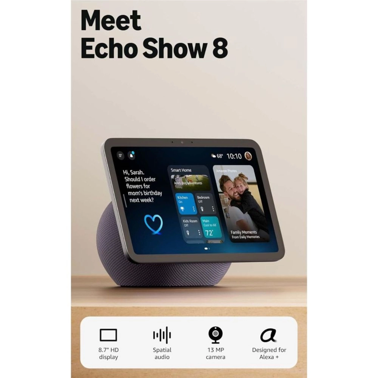 Echo Show 8 (4th Gen) - Alexa+, Graphite