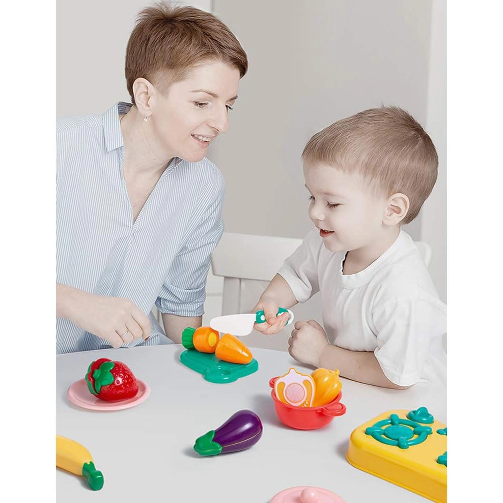 Wooden Fruits & Vegetables Basket Toy Set (5551007-MSN17067)