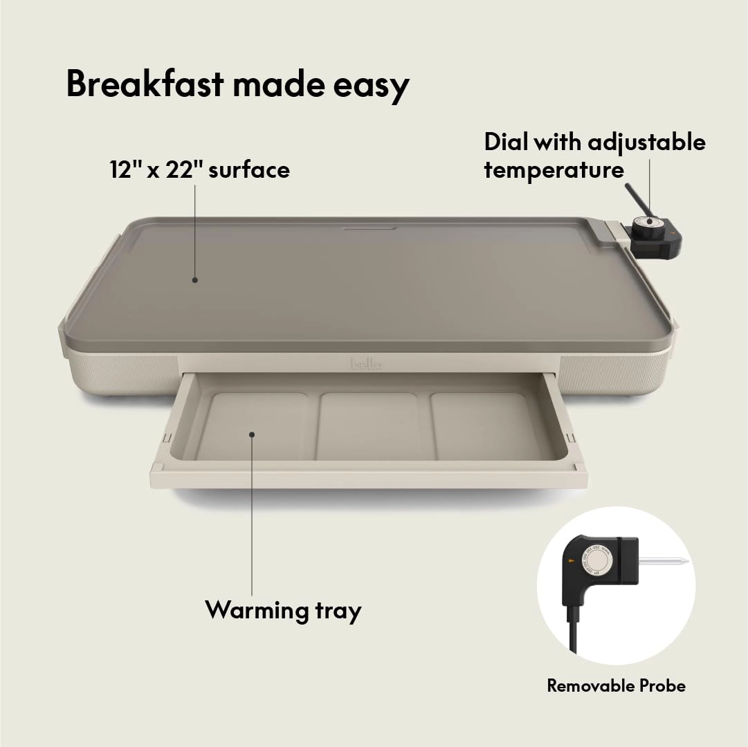 XL Electric Ceramic Titanium Griddle - 1500W 56 cm