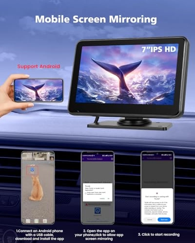 Car Rear View Camera + Digital Monitor - Night vision Wired 1080P