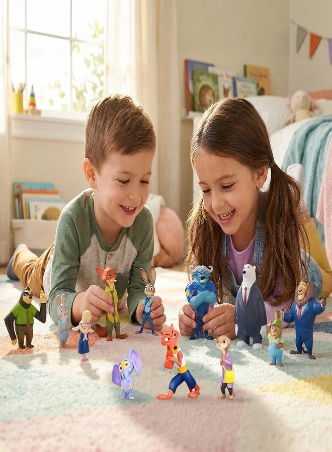 Cartoon Animal Figures - 12 Pcs