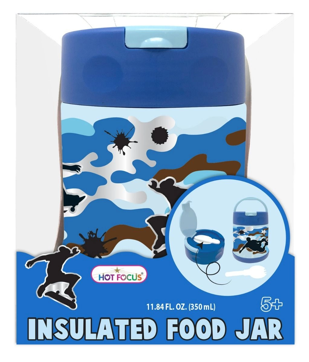 Hot Focus insulated Food Jar - Stainless Steel Blue