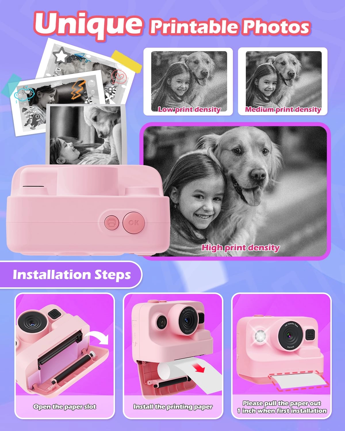 Instant Print Camera - 2.4" 1080P
