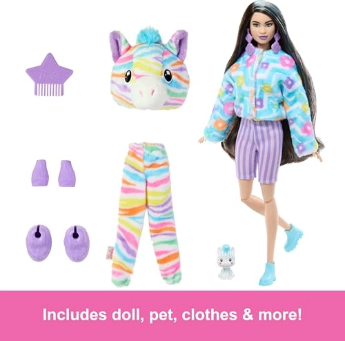 Cutie Color Reveal Zebra Doll - 10 Surprises Ages 5+