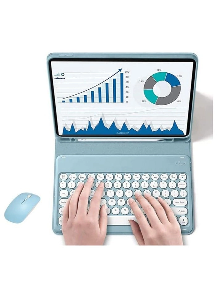 Keyboard Case with Pencil Holder and Bluetooth Mouse for Galaxy Tab S9 FE 11-inch (2023)