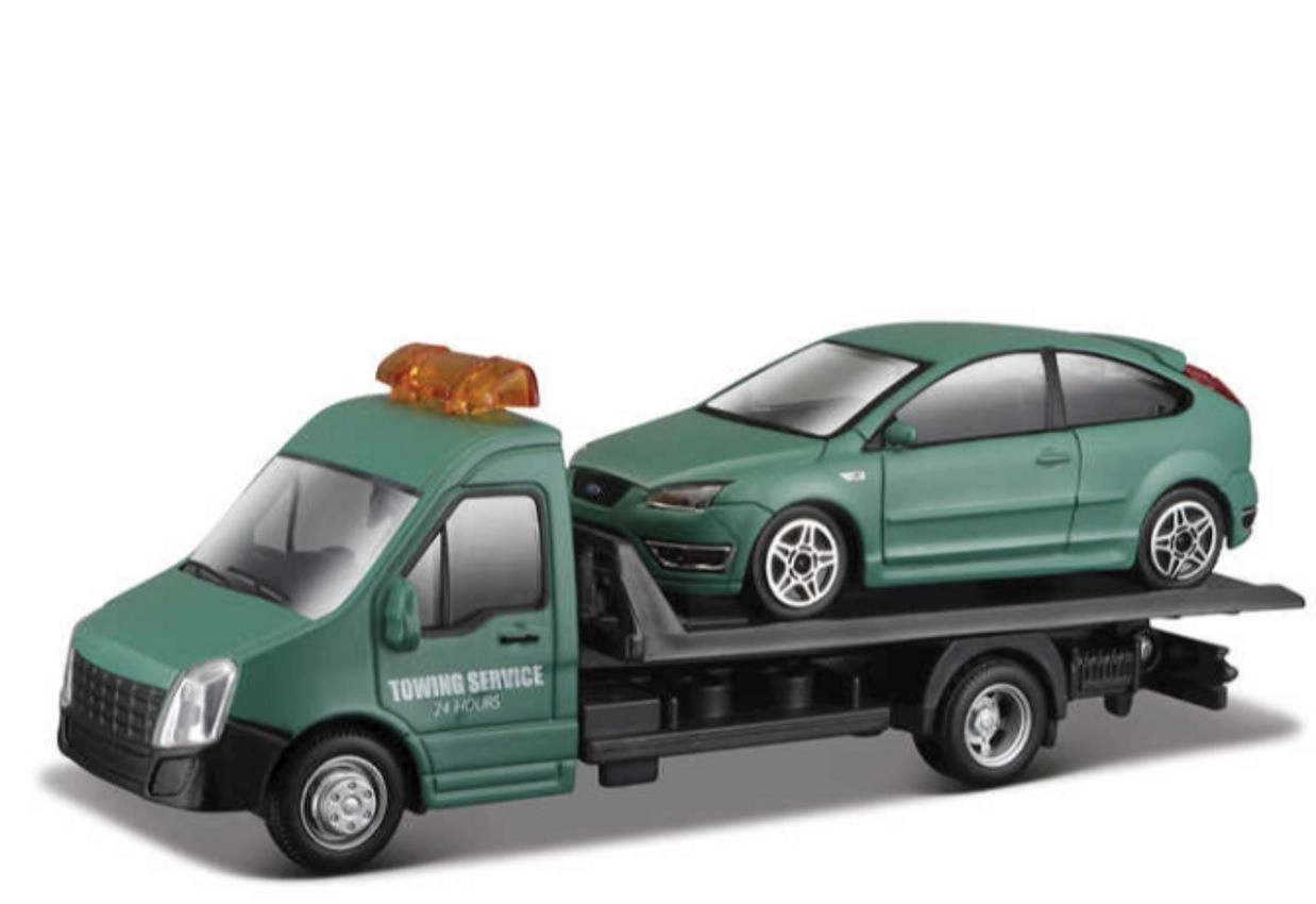Street Fire Flatbed Tow Truck 1:43 + Car Asst.
