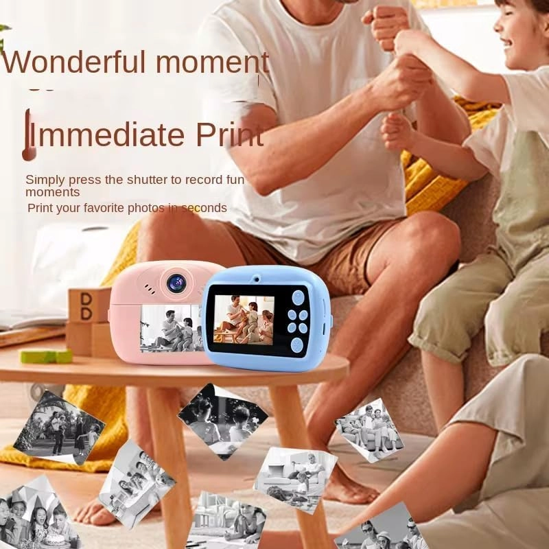 INSTANT KIDS CAMERA PRINTER - Inkless Bluetooth 2 Roll Thermal Paper