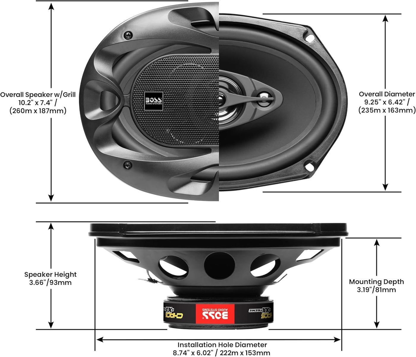 CH6930 - 6 x 9 Inch 3-Way Full Range Audio