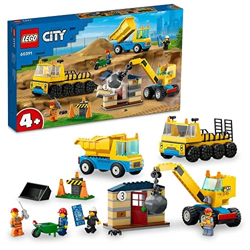 LEGO City Construction Trucks And Wrecking Ball Crane (60391)