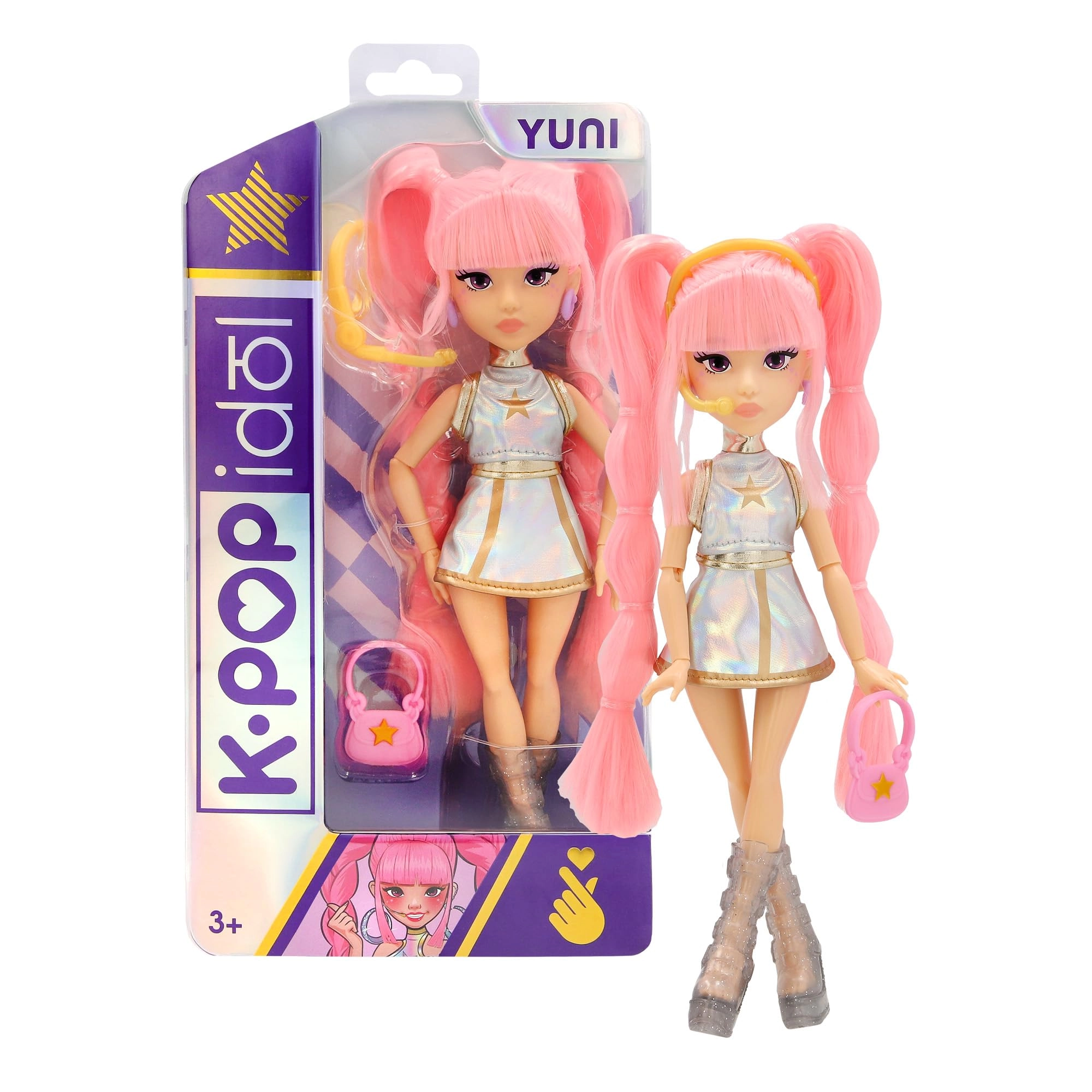 Basic Fun Yuni Fashion Doll - 25 cm soft pink braided hair