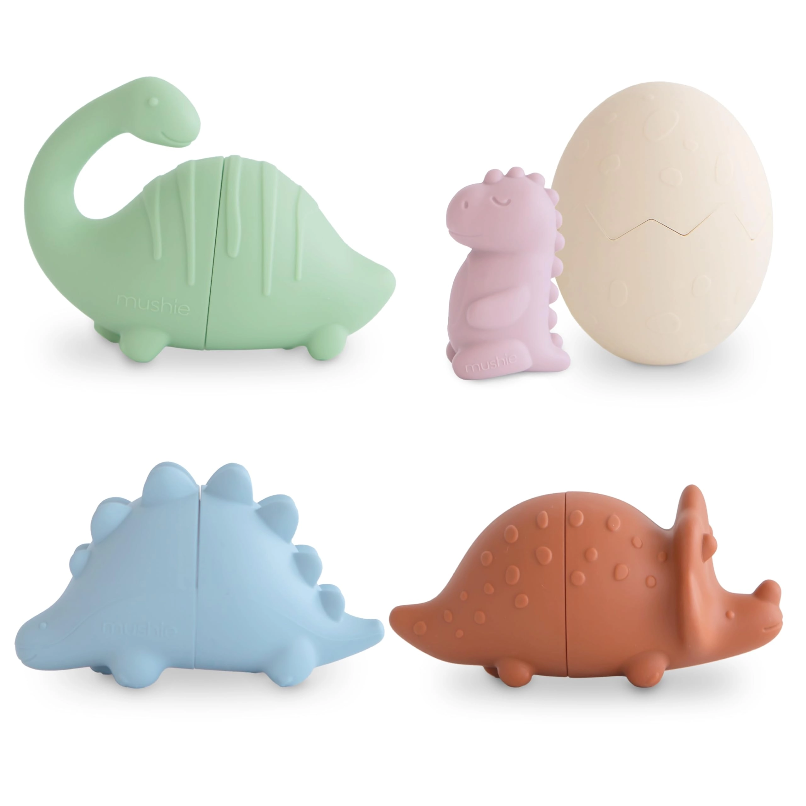 mushie Dino Bath Play Set - Pack of 5 Silicone