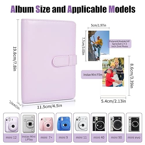 2x3" 108 Pockets Faux Leather PVC Photo Album