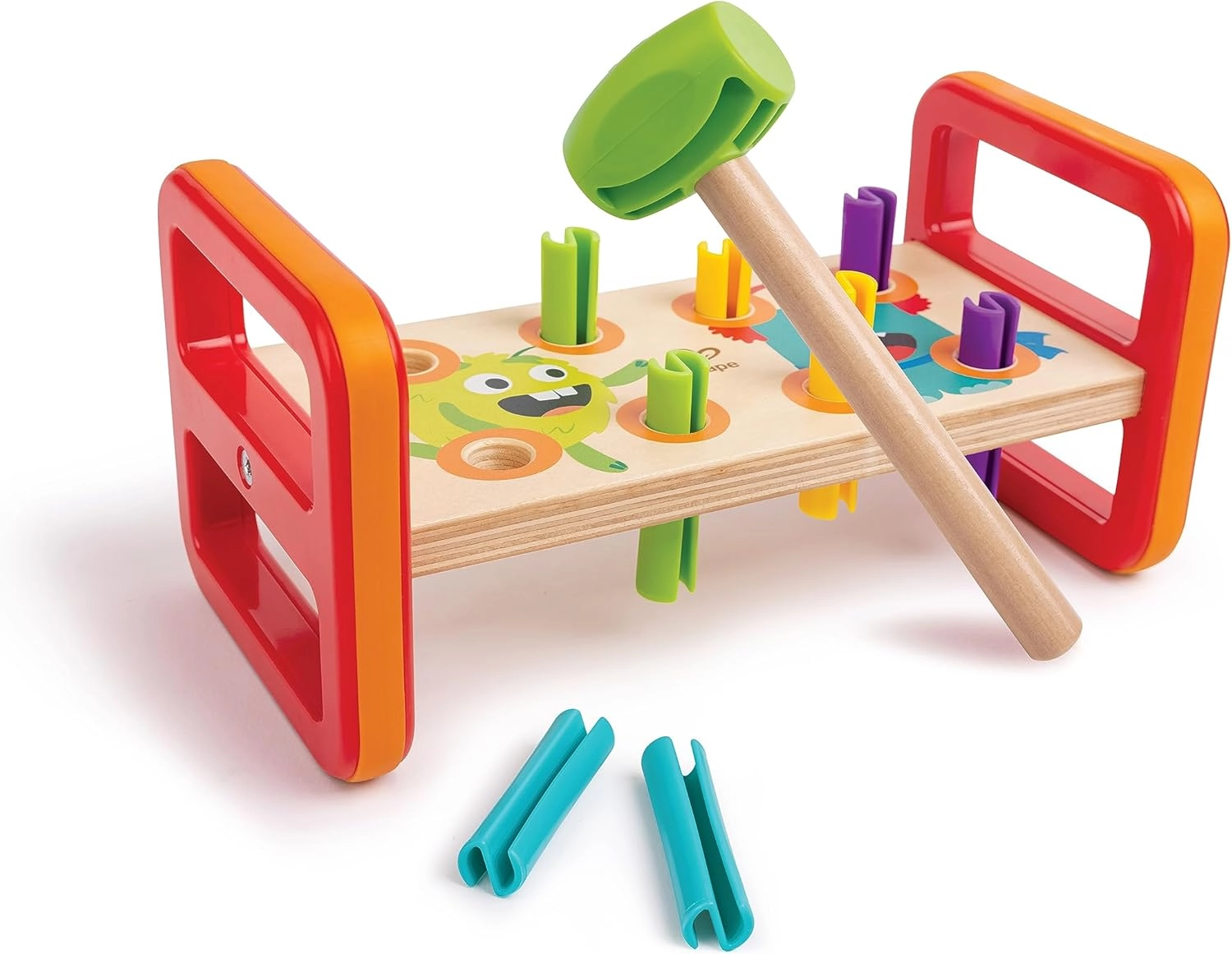 Hape Monster Match 'N' Smash Hammer Bench - 1 year & Up 10pcs