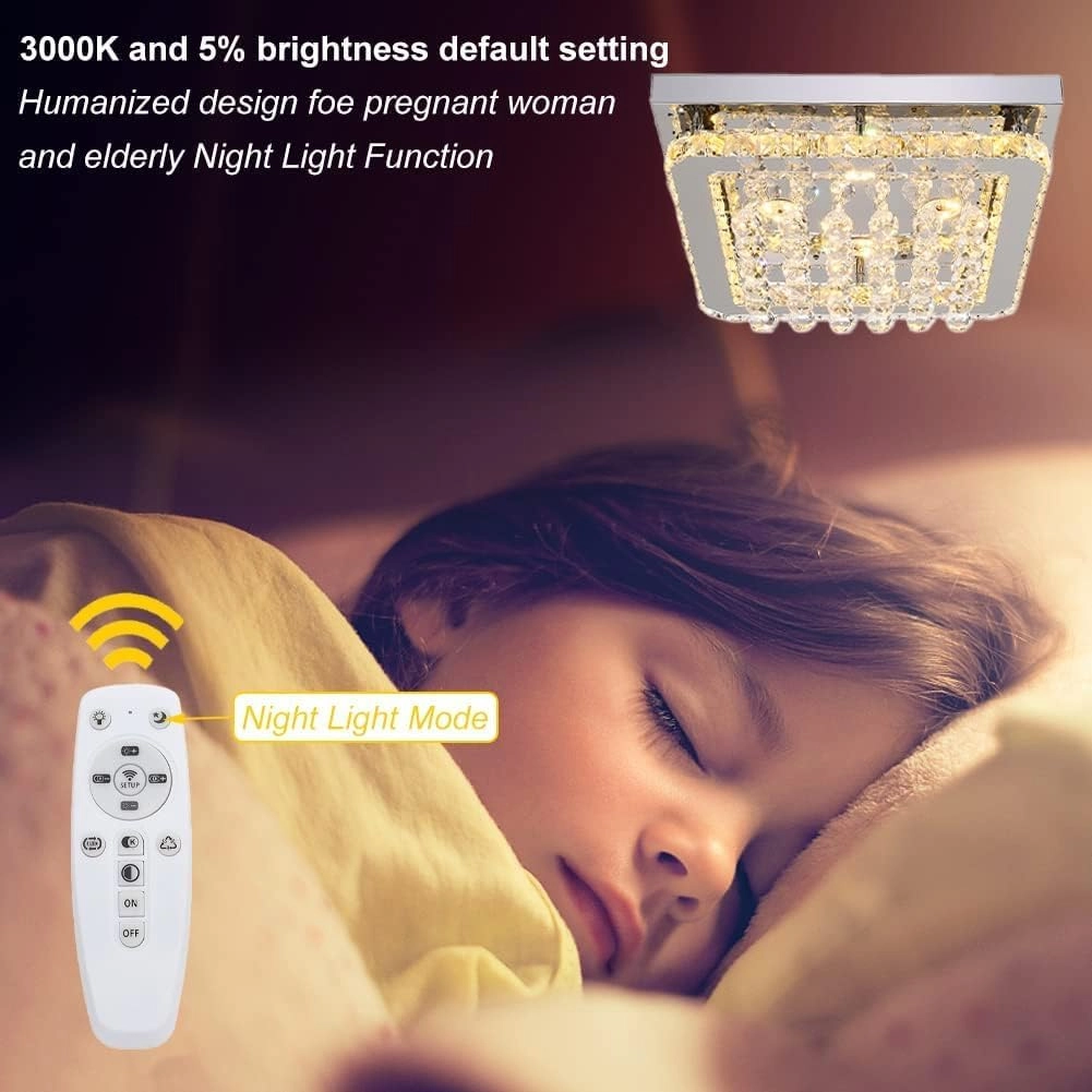 Crystal Ceiling Light - 3000k-6000k Dimmable