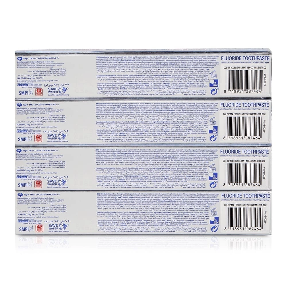 Max Fresh Cooling Crystals Gel Toothpaste 4 x 75ml