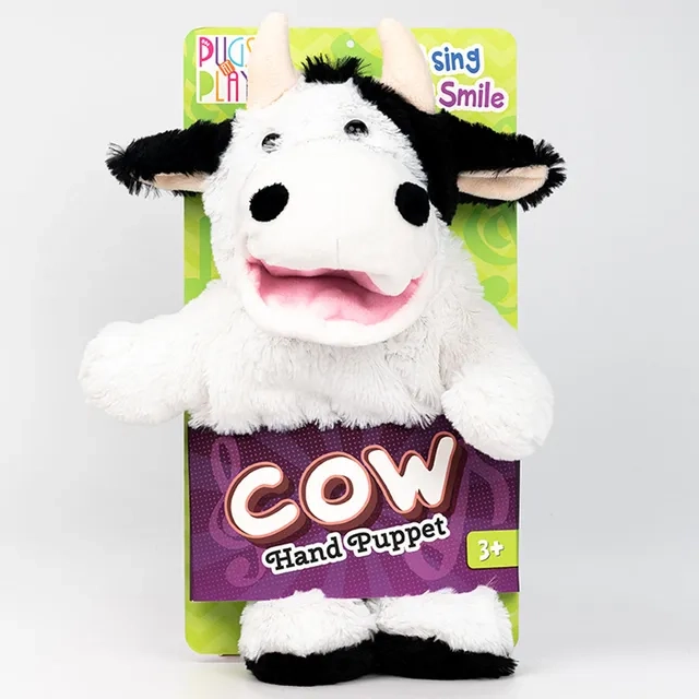 Battery Operated Puppet Cow - 14-Inch Black/White