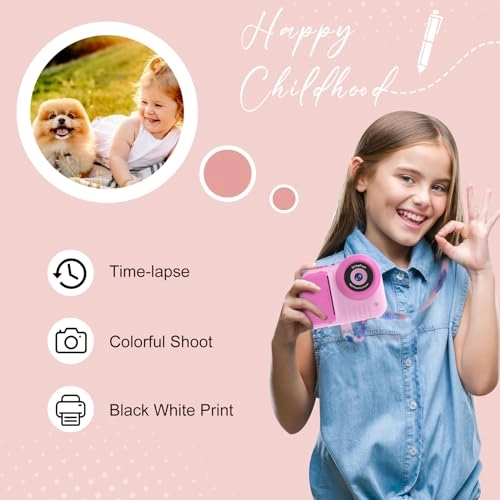 Kids Instant Print Camera - 3.5IN Screen 16 x
