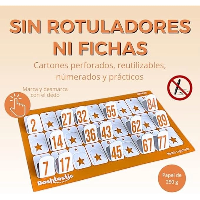 Bingo Cartons - 504 90 Balls Orange