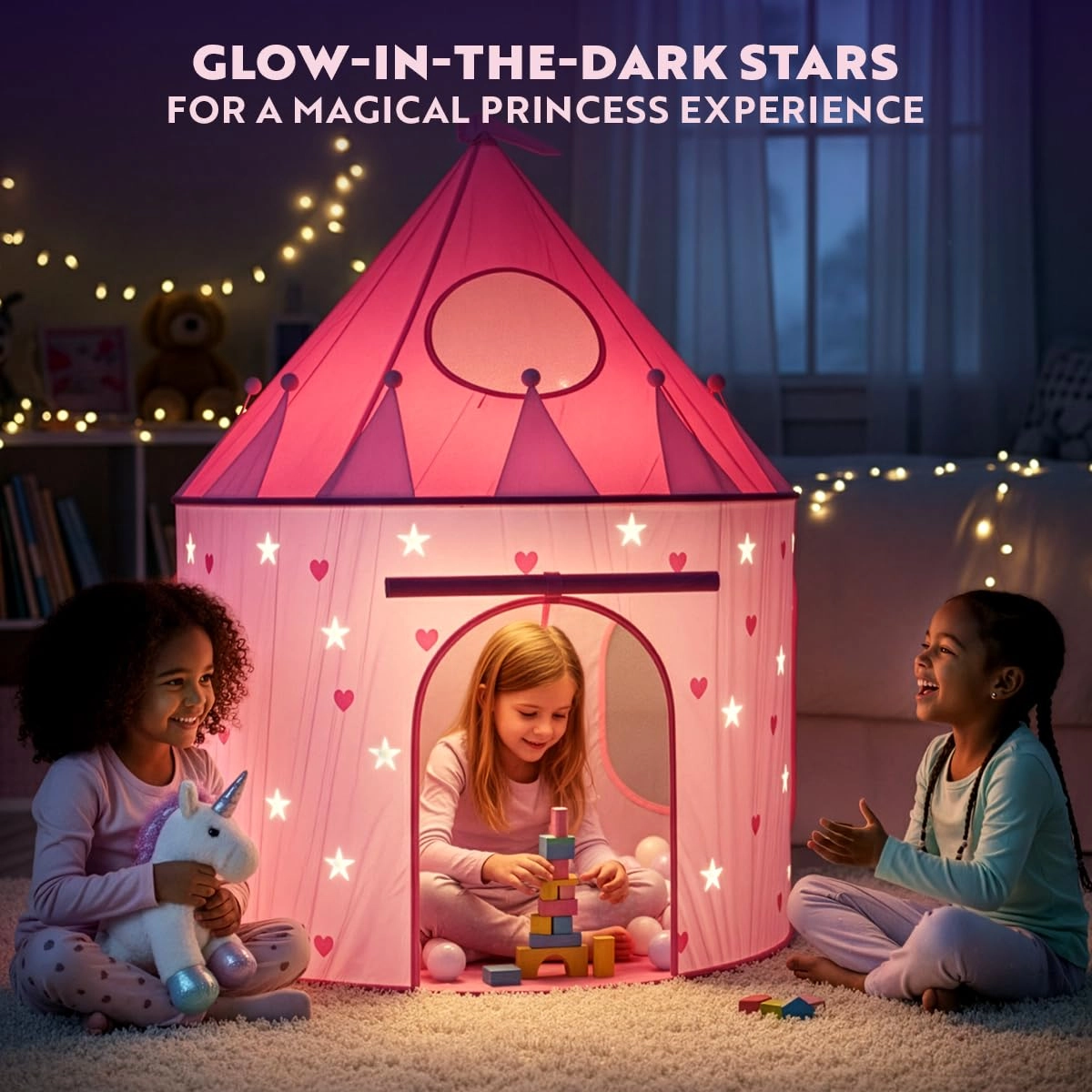 Princess Castle Pop Up Tent - Pink Foldable