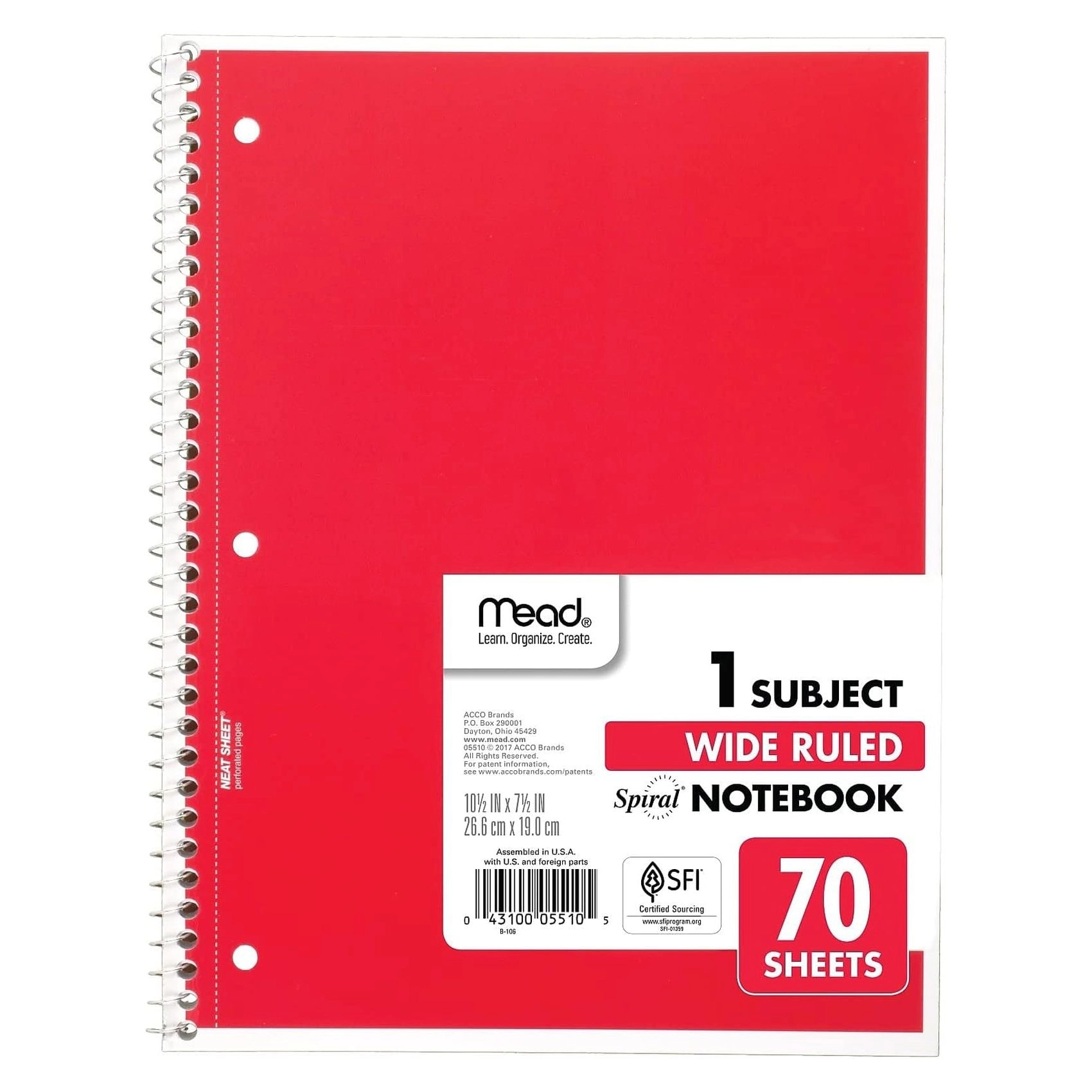 Notebook 8 X 10.5 in Spiral - Lined 70 Sheets