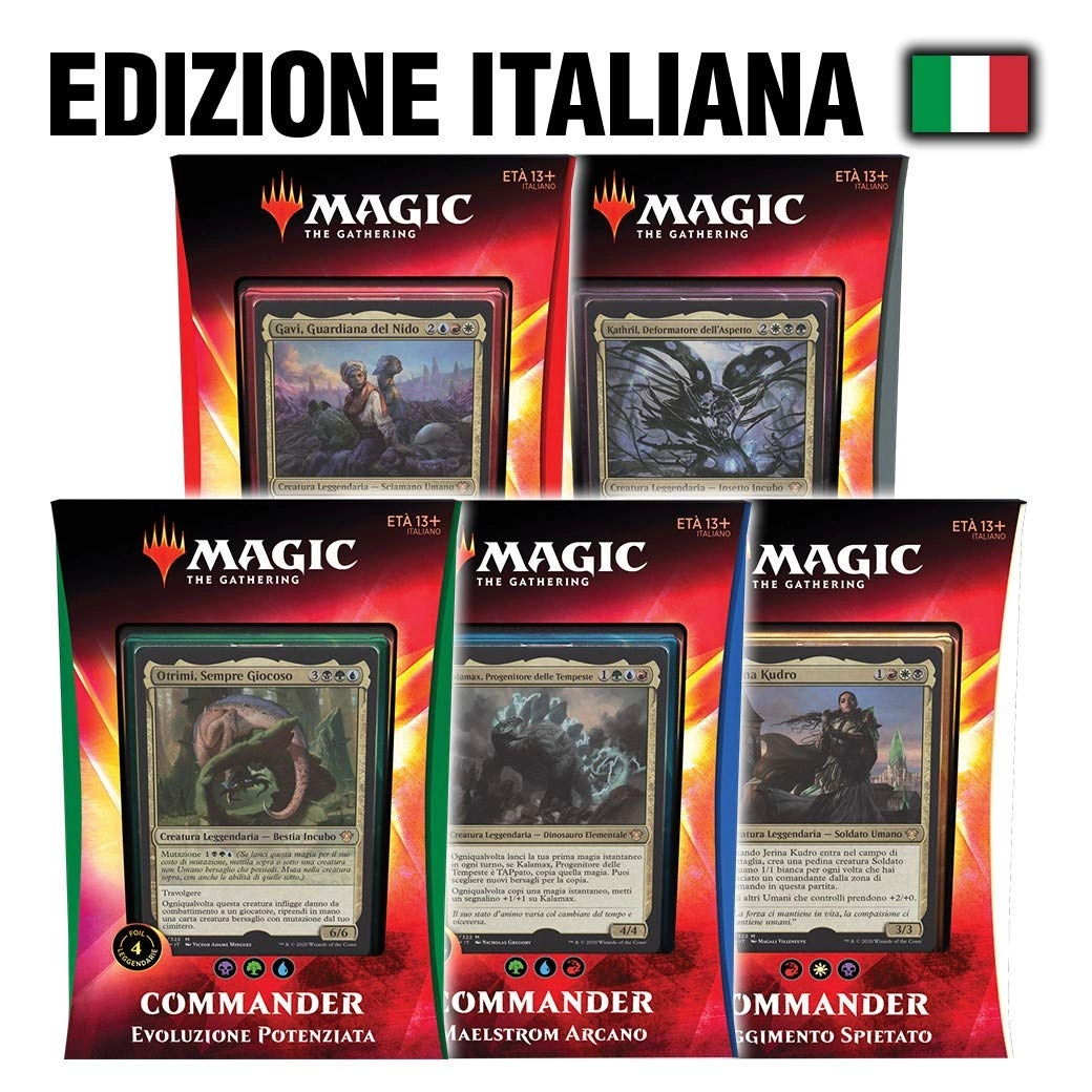 Magic: the Gathering Ikoria Commander 2020 Deck Display Box - Italiano 5pcs