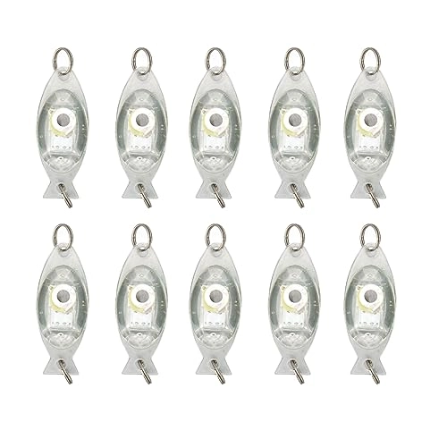 LED Fishing Lure Light - 10Pcs Eye Shape Deep Drop