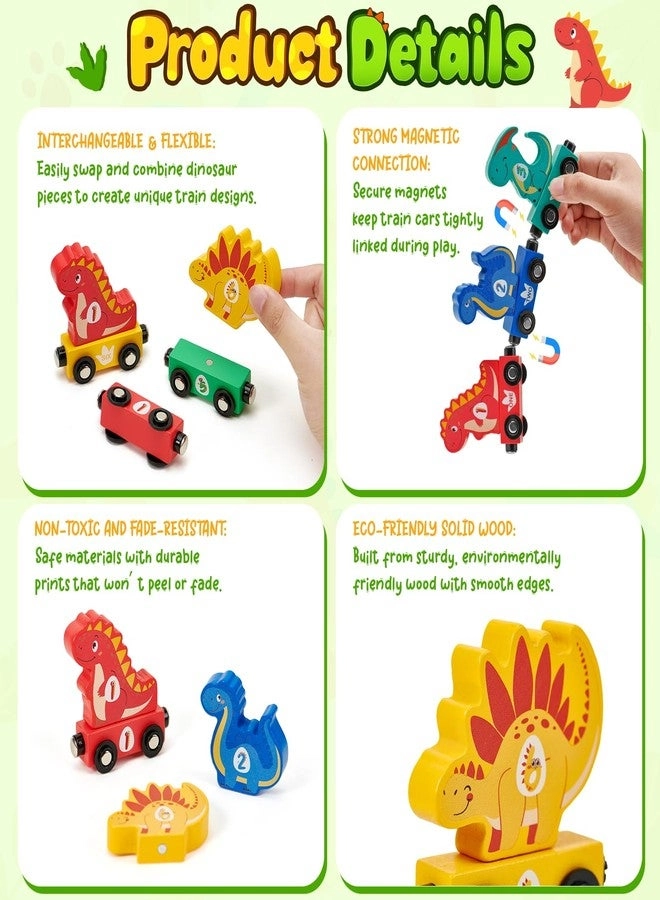 Wooden Dinosaur Sorting and Stacking Toys - 1-3