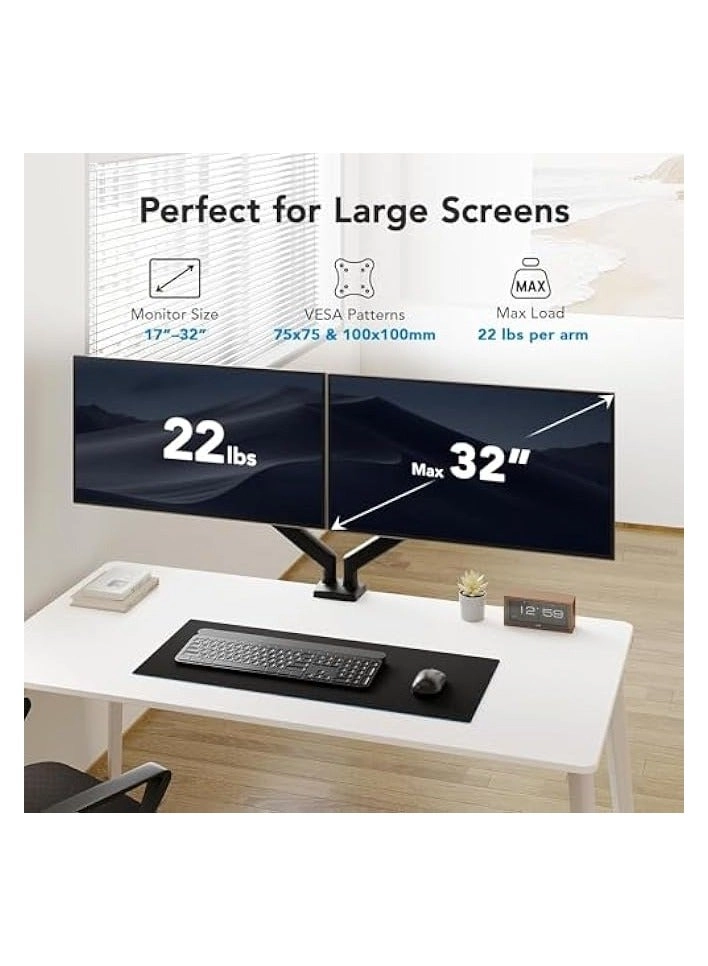 Dual Monitor Mount - 2 Monitors 32 inches 75mm or 100mm