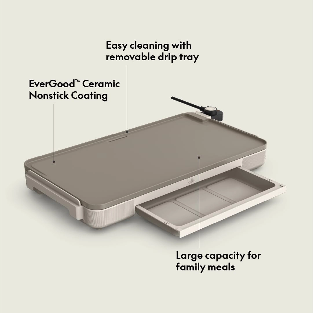 XL Electric Ceramic Titanium Griddle - 1500W 56 cm