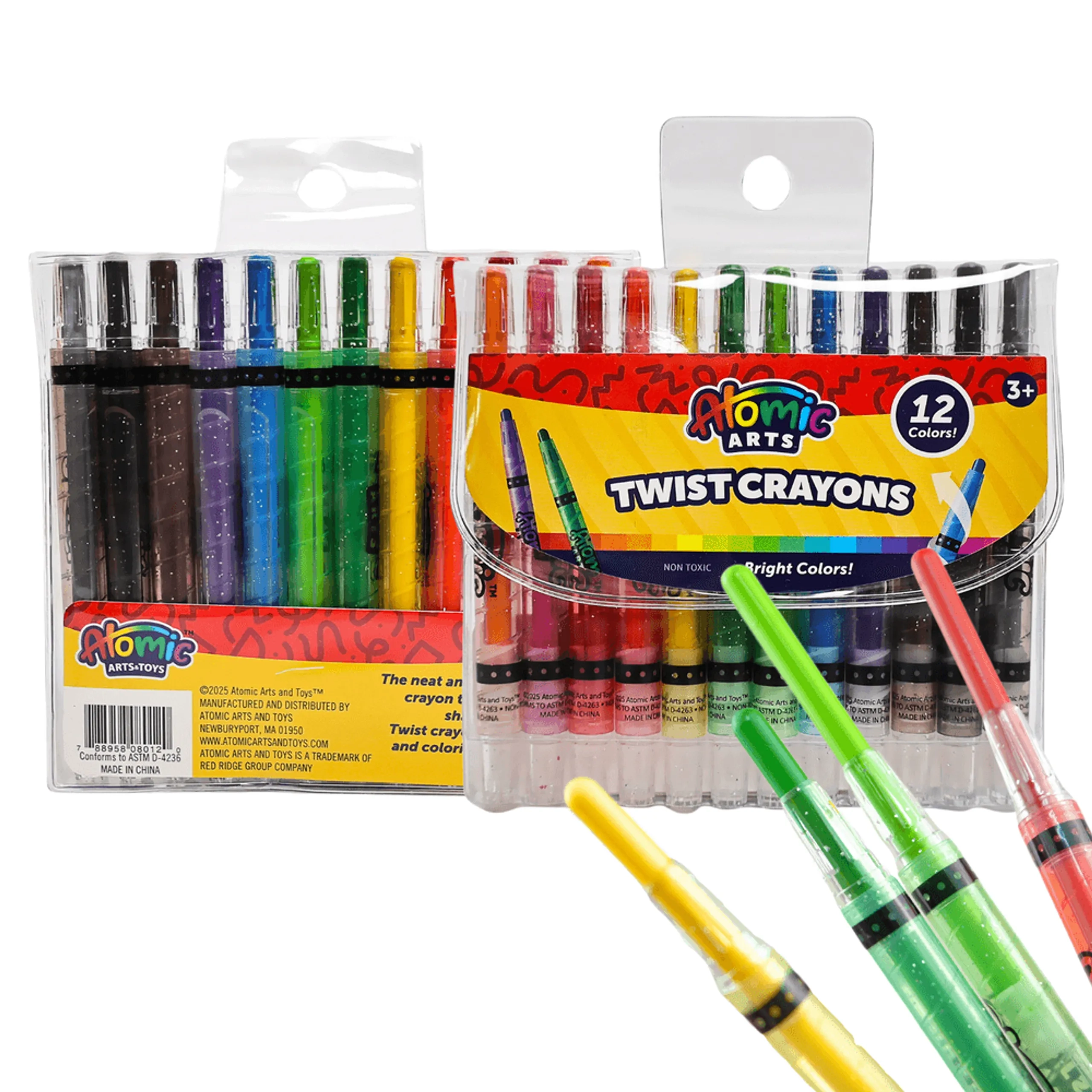 Atomic Arts Twist Crayons - 12 Pcs