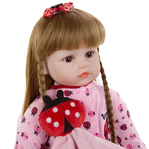 Reborn Baby Doll - 24 Inch Vinyl Cotton Body Pink Yarn Skirt Ages 3+