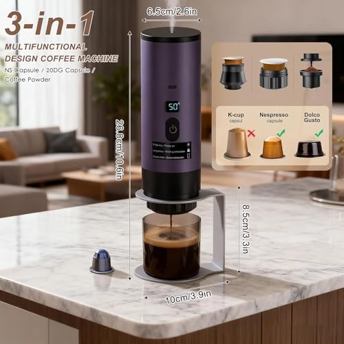 Portable Coffee Maker - ground coffee, NS and DG capsules