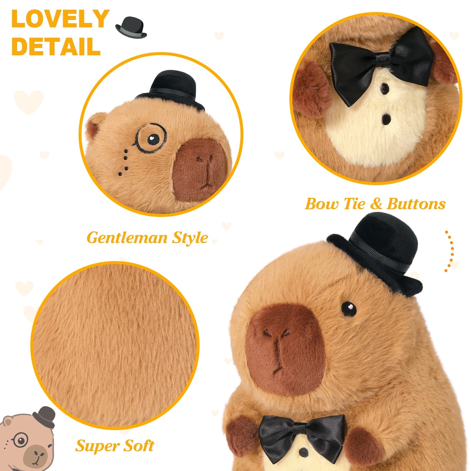 Capybara Plush - 9 inch Strawberry Hat