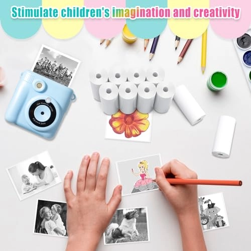 Instant Print Paper Rolls - 12 Rolls 2.2in × 20ft