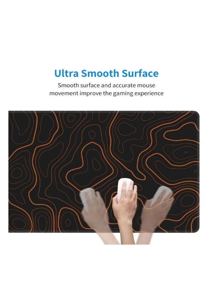 Topographic Cloth Gaming Mouse Pad - 80x30 cm